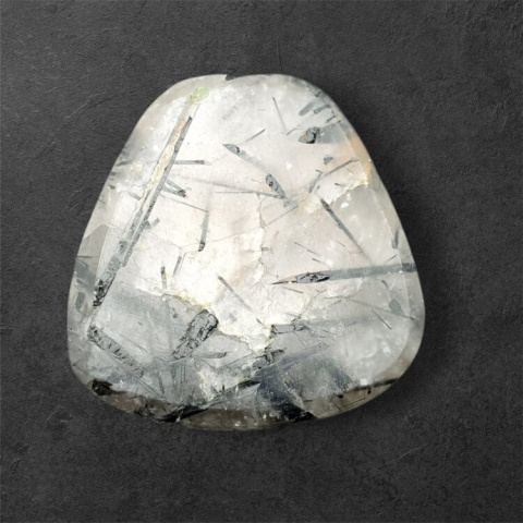 Quartz with tourmaline cabochon carving 27x26 mm no. 25 Quartz with tourmaline cabochon carving 27x26 mm no. 25