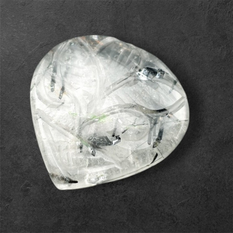 Quartz with tourmaline cabochon carving 27x26 mm no. 6 Quartz with tourmaline cabochon carving 27x26 mm no. 6