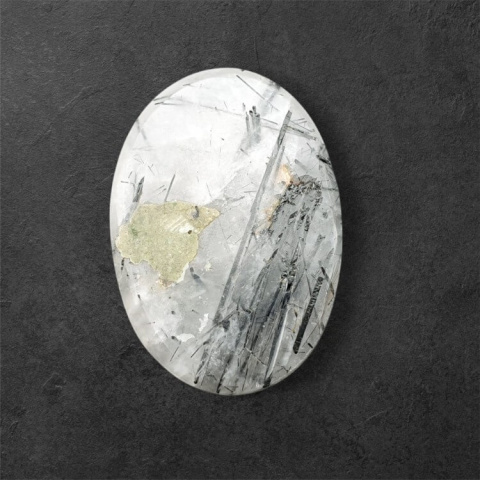 Quartz with tourmaline cabochon carving 28x20 mm no. 18 Quartz with tourmaline cabochon carving 28x20 mm no. 18