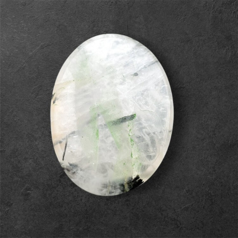Quartz with tourmaline carved cabochon 28x21 mm no 60 Quartz with tourmaline carved cabochon 28x21 mm no 60