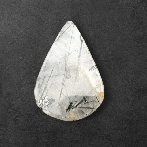 Quartz with tourmaline cabochon carving 29x19 mm no 48 Quartz with tourmaline cabochon carving 29x19 mm no 48