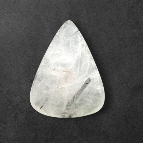 Quartz with tourmaline carved cabochon 29x21 mm no 1 Quartz with tourmaline carved cabochon 29x21 mm no 1