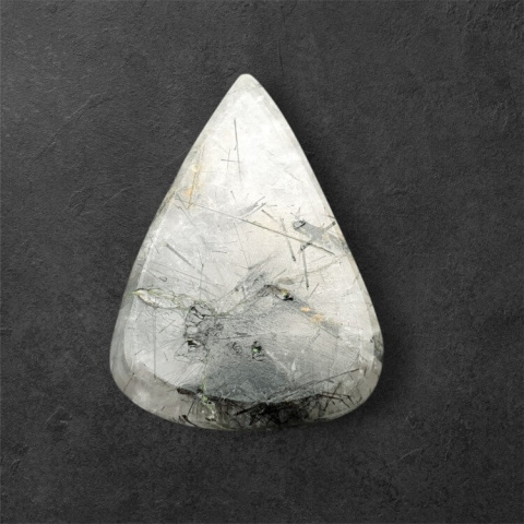 Quartz with tourmaline cabochon carving 29x21 mm no 35 Quartz with tourmaline cabochon carving 29x21 mm no 35