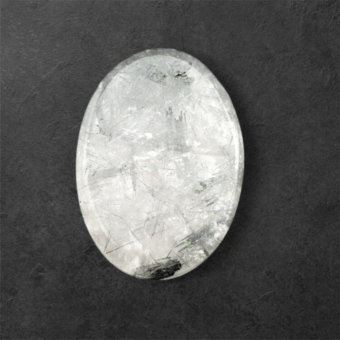 Quartz with tourmaline carved cabochon 29x21 mm no 47 Quartz with tourmaline carved cabochon 29x21 mm no 47