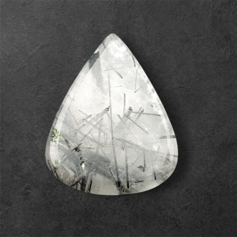 Quartz with tourmaline carved cabochon 29x23 mm no 36 Quartz with tourmaline carved cabochon 29x23 mm no 36