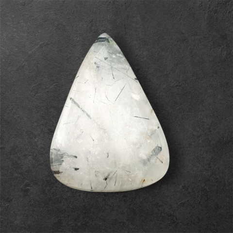 Quartz with tourmaline carved cabochon 30x21 mm no 24 Quartz with tourmaline carved cabochon 30x21 mm no 24