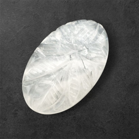 Quartz with tourmaline cabochon carving 31x19 mm no. 33 Quartz with tourmaline cabochon carving 31x19 mm no. 33