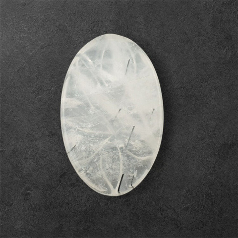 Quartz with tourmaline cabochon carving 31x19 mm no. 33 Quartz with tourmaline cabochon carving 31x19 mm no. 33