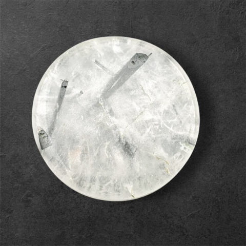 Quartz with tourmaline carved cabochon fi 26 mm no 21 Quartz with tourmaline carved cabochon fi 26 mm no 21