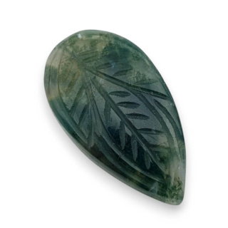 Bloodstone cabochon carving 32x17 mm no. 23