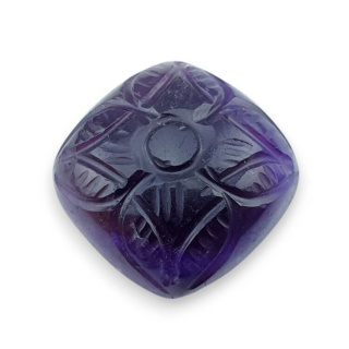 Ametyst kaboszon carving 21x21 mm nr 35