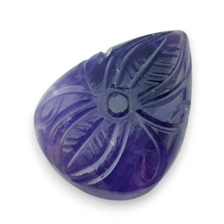 Ametyst kaboszon carving 31x23 mm nr 38