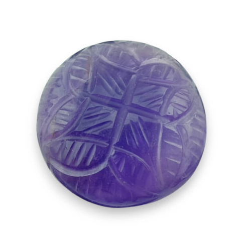 Amethyst carved cabochon fi 26 mm no 9 Amethyst carved cabochon fi 26 mm no 9