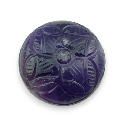 Amethyst carved cabochon dia. 27 mm no 7 Amethyst carved cabochon dia. 27 mm no 7