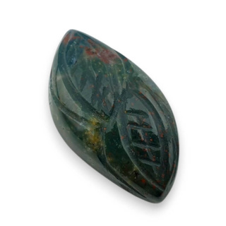 Bloodstone cabochon carving 27x14 mm no. 29