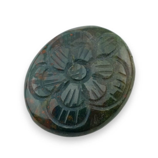 Bloodstone cabochon carving 32x27 mm no 10