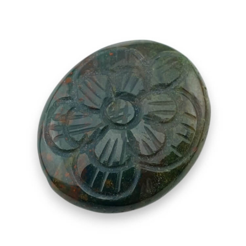 Bloodstone carved cabochon 32x27 mm no 10 Bloodstone carved cabochon 32x27 mm no 10