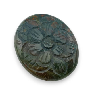 Bloodstone cabochon carving 32x27 mm no 10