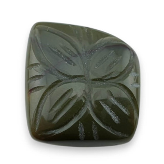 Bloodstone cabochon carving 35x19 mm no. 30