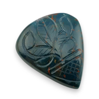 Bloodstone cabochon carving 35x31 mm no 17