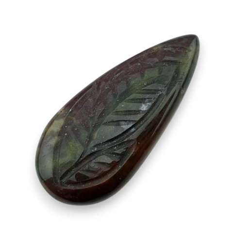 Bloodstone carved cabochon 36x16 mm no 13 Bloodstone carved cabochon 36x16 mm no 13