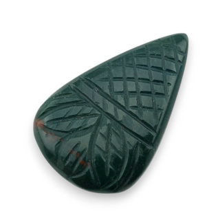 Bloodstone cabochon carving 36x23 mm no 14