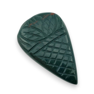 Bloodstone cabochon carving 36x23 mm no 14