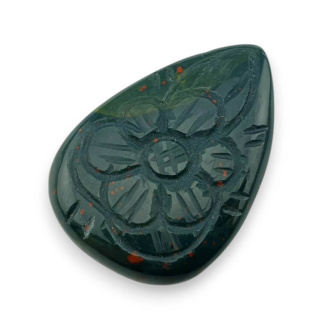 Bloodstone carving cabochon 36x25 mm no. 1