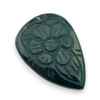 Bloodstone carving cabochon 36x25 mm no. 1