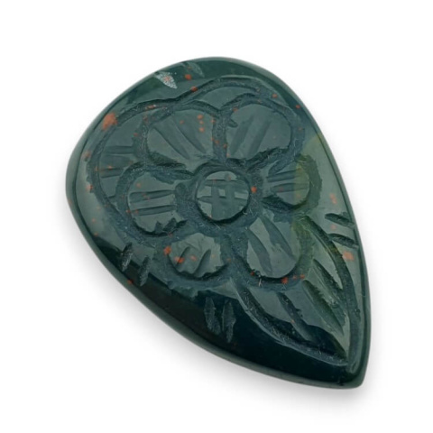 Bloodstone carved cabochon 36x25 mm no 1 Bloodstone carved cabochon 36x25 mm no 1