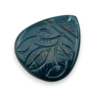 Bloodstone cabochon carving 36x31 mm no. 18