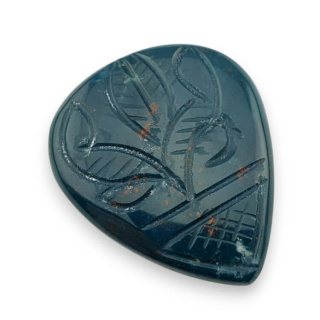 Bloodstone cabochon carving 36x31 mm no. 18