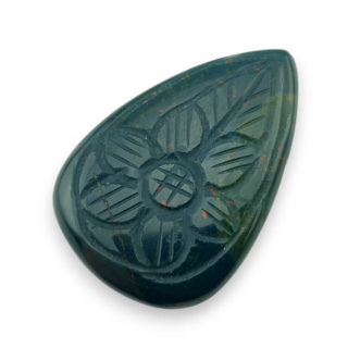 Bloodstone carving cabochon 38x25 mm no. 21
