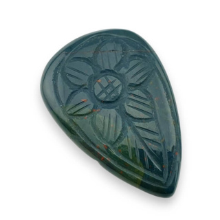 Bloodstone carving cabochon 38x25 mm no. 21