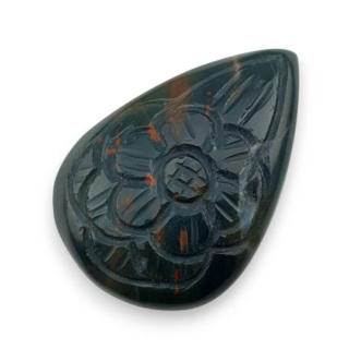 Bloodstone cabochon carving 38x26 mm no. 24