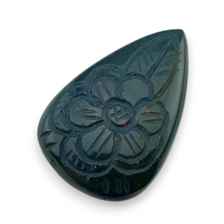 Bloodstone carving cabochon 39x25 mm no. 3