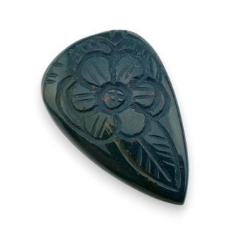 Bloodstone carving cabochon 39x25 mm no. 3