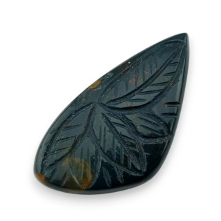 Bloodstone carving cabochon 42x22 mm no. 12