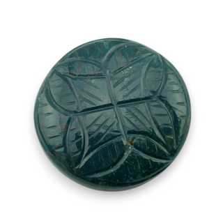 Bloodstone cabochon carving fi 26 mm no. 2