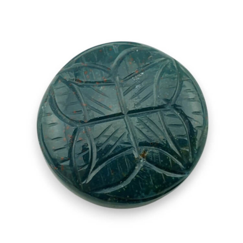 Bloodstone carved cabochon dia. 26 mm no 2 Bloodstone carved cabochon dia. 26 mm no 2