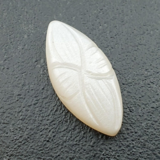Moonstone white cabochon carving 27x12 mm no 227