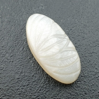 Moonstone white cabochon carving 27x13 mm no 230