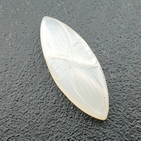 Moonstone white cabochon carving 29x11 mm no. 240 Moonstone white cabochon carving 29x11 mm no. 240