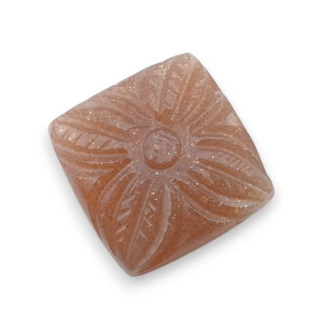 Moonstone peach cabochon carving 18x18 mm no 25