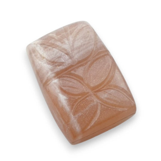 Moonstone peach cabochon carving 23x16 mm no 21