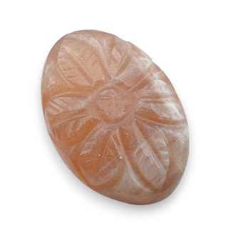 Moonstone peach cabochon carving 23x16 mm no 6