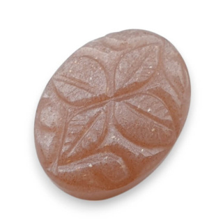 Moonstone peach cabochon carving 23x17 mm no 3