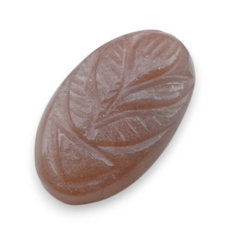 Moonstone peach cabochon carving 24x14 mm no 12