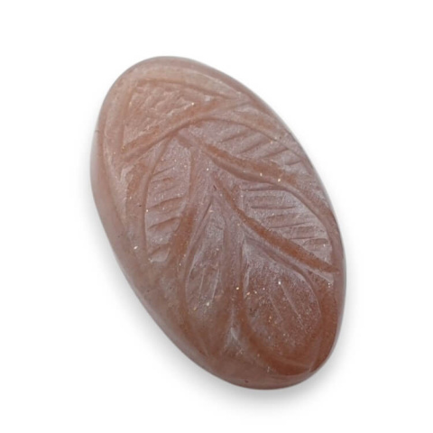 Peach moonstone carved cabochon 24x14 mm no 12 Peach moonstone carved cabochon 24x14 mm no 12