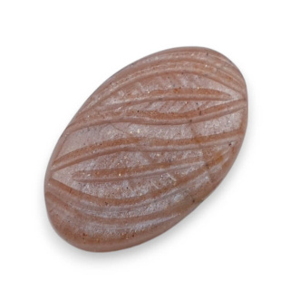 Moonstone peach cabochon carving 24x15 mm no 16